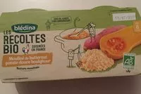 Mängden socker i BLEDINA LES RECOLTES BIO Mouliné de Butternut Patate Douce Boulghour 2x200g Dès 8 Mois