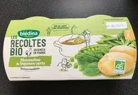 Mängden socker i LES RECOLTES BIO BOLS 2x200g Mousseline de légumes verts Dès 8 mois