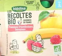 Mängden socker i LES RECOLTES BIO Gourde Pommes Framboises Bananes 4x90g Dès 6 mois