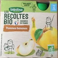 Mängden socker i LES RECOLTES BIO Gourde Pommes Bananes 4x90g Dès 6 mois