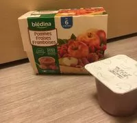 Mängden socker i BLEDINA COUPELLES FRUITS 4X100g Pommes Fraises Framboises Dès 6 Mois