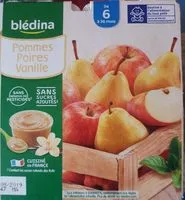 Mängden socker i BLEDINA COUPELLES FRUITS Pommes Poires Vanille 8x100g Dès 6 Mois
