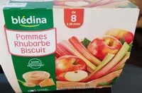 Mängden socker i BLEDINA COUPELLES FRUITS 4X100g Pommes Rhubarbe Biscuit Dès 8 Mois