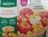Mängden socker i BLEDINA COUPELLES FRUITS Pommes Mirabelles 4x100g Dès 4/6 Mois