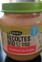 Mängden socker i BLEDINA LES RECOLTES BIO POTS Cocktail de fruits 2x130g Dès 6 Mois