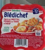 Mängden socker i BLEDICHEF 230g Mijoté de Carottes, Pommes de terre et Bœuf Dès 12 mois
