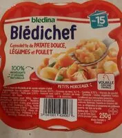 Mängden socker i BLEDINA BLEDICHEF Cassolette de Patate Douce, Légumes et Poulet 250g Dès 15 Mois
