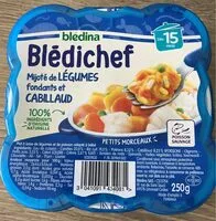 Mängden socker i BLEDINA BLEDICHEF Mijoté de Légumes Fondants et Cabillaud 250g Dès 15 Mois