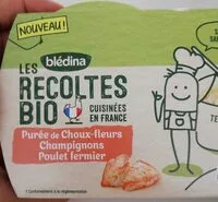 Mängden socker i BLEDINA LES RECOLTES BIO Purée Choux-fleurs Champignons Poulet Fermier 2x200g Dès 8 Mois