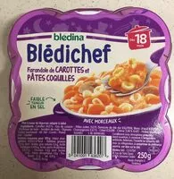 Mängden socker i BLEDICHEF 250g Farandole de Carottes et Pâtes Coquilles Dès 18 mois