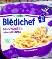 Mängden socker i BLEDICHEF 2x230g Petits Spaghetti et Crème de Légumes Dès 12 mois
