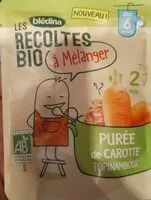 Mängden socker i LES RECOLTES BIO à mélanger Sachet 120g Purée de Carotte Topinambour Dès 6 mois