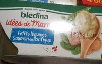 Mängden socker i IDEES DE MAMAN BOLS 4x200g 2 Petits légumes Saumon du Pacifique / 2 Courgettes Petites pâtes Merlu blanc Dès 8 mois