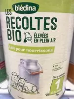 Mängden socker i BLEDINA LES RECOLTES BIO Lait pour nourissons 800g de 0 à 6 mois