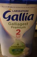 Mängden socker i GALLIA Galliagest Premium 2ème âge 820g De 6 à 12 Mois