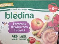 Mängden socker i BLEDINA COUPELLES FRUITS Pommes Rhubarbes Fraises 4x100g Dès 8 Mois