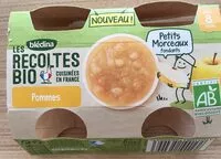 Mängden socker i BLEDINA LES RECOLTES BIO Pommes Petits Morceaux 2x130g Dès 8 Mois