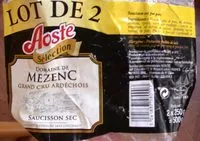 Mängden socker i LOT de 2 saucissons secs Aoste Grand cru Ardéchois
