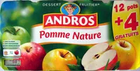 Mängden socker i Dessert Fruitier® Pomme Nature (12 pots + 4 Gratuits) 1,6 kg - Andros