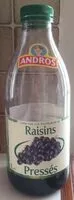 Mängden socker i 100% pur jus de Raisins pressés