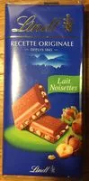 Mängden socker i Chocolat aux lait et aux noisettes