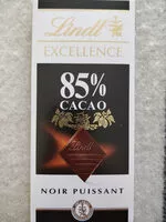 Mängden socker i Excellence 85% Cacao Chocolat Noir Puissant Lindt % Lindt