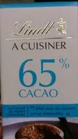 Mängden socker i Lindt à cuisiner 65% Cacao