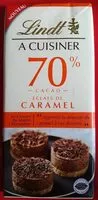 Mängden socker i Lindt à cuisiner 70% cacao - Éclats de caramel