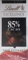 Mängden socker i Excellence 85% Cacao Noir Puissant