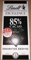 Mängden socker i Lindt Excellence 85% Probierpreis -23%