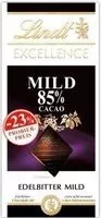 Mängden socker i Lindt Excellence Mild 85% Probierpreis -23%
