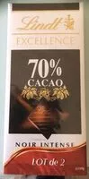 Mängden socker i Chocolat Excellence Noir Intense 70%