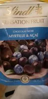 Mängden socker i Lindt sensation fruit myrtilles & acai