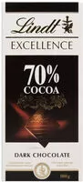 Mängden socker i Chocolate Amargo 70 Cacau Lindt Excellence Caixa 100g