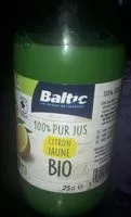 Mängden socker i 100% pur jus citron jaune bio