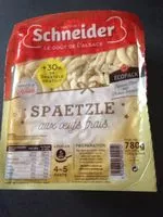 Mängden socker i Spaetzle aux oeufs frais