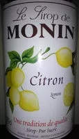 Mängden socker i Le sirop de Monin, Citron