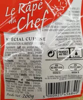 Mängden socker i Râpé du chef spécial cuisine