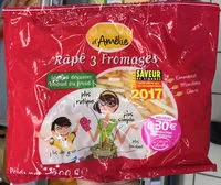 Mängden socker i Râpé 3 Fromages (Emmental, Mimolette, Chèvre)