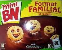 Mängden socker i Mini BN goût Chocolat (Format Familial)