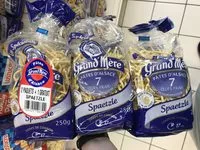 Mängden socker i Spaetzle aux 7 œufs frais (2 paquets + 1 gratuit)