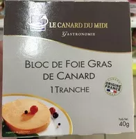 Mängden socker i Bloc de Foie Gras de Canard 1 tranche