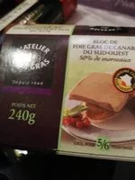 Mängden socker i Bloc de fois gras de canard du Sud-Ouest