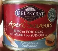 Mängden socker i Apéri'Saveurs - Bloc de foie gras de canard du Sud-Ouest à la fleur de sel de Guérande
