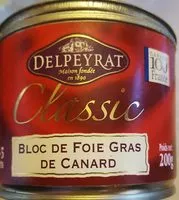 Mängden socker i Delpeyrat classic bloc de foie gras de canard de France