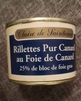 Mängden socker i Rillettes Pur Canard
