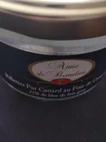 Mängden socker i Rillettes pur canard au foie de canard
