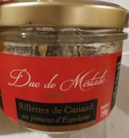 Mängden socker i Rillettes de canard au piment d'Espelette