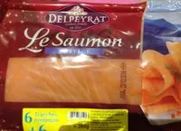 Mängden socker i Saumon atlantique élevé en Norvège et fumer au feu de chene