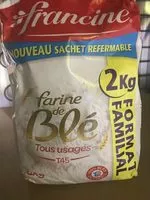 Mängden socker i Francine farine de ble